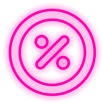 No fee neon icon